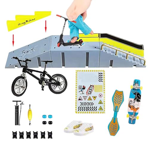 Buerfu Fingerspielzeug-Skateboards, Ramps Fingerboards für Kinder, Kleines Fingerbrett-Set für Kinderzimmer, Reisen, tragbares Skateboard-Spielzeug für Zuhause, Kindergarten von Buerfu