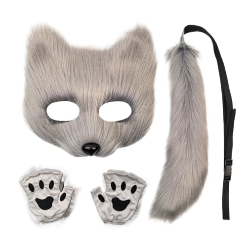Buerfu Kinder Fuchs Kostüm,Halloween Cosplay Zubehör,Kinder Fuchs Gesichtsmaske Pfote Schwanz Halloween Verkleidung | für Party Feier Event Maskenball Convention Karneval Festtage Erwachsene Buerfu Kinder Fuchs Kostüm,Halloween Cosplay Zubehör,Kinder Fuchs Gesichtsmaske Pfote Schwanz Halloween Verkleidung | für Party Feier Event Maskenball Convention Karneval Festtage Erwachsene von Buerfu