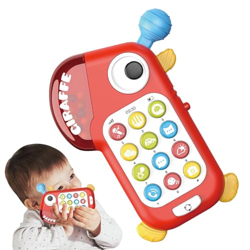 Buerfu Kinder-Handyspielzeug,Giraffen-Handyspielzeug,Cartoon-Giraffe-Telefon für Kinder - Lerntelefon für Kinder, Erleuchtungsgeschichtenmaschine, simuliertes mobiles Spielzeug für die frühe Bildung von Buerfu