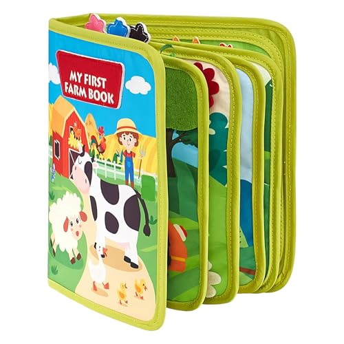 Buerfu Kleinkinder Beschäftigungsspielzeug - 3D Bauernhof Szene Activity-Buch Für Kinder | Frühförderung Aktivitätsbuch Ruhiges Lernspiel für Vorschulkinder Zuhause Unterwegs Buerfu Kleinkinder Beschäftigungsspielzeug - 3D Bauernhof Szene Activity-Buch Für Kinder | Frühförderung Aktivitätsbuch Ruhiges Lernspiel für Vorschulkinder Zuhause Unterwegs von Buerfu