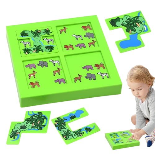 Buerfu Labyrinthspielzeug für Kinder, Tierpuzzle - Puzzle für Kinder 132 | Interaktives Eltern-Kind-Spiel, Frühlern-Lernlabyrinth für Kinder ab 3 Jahren von Buerfu