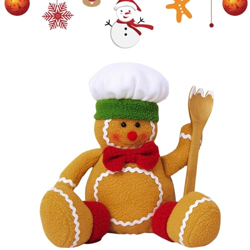 Buerfu Lebkuchen-Stofftier, Weihnachts-Lebkuchenmann-Plüschspielzeug, Süße Weihnachtsplätzchen-Plüschpuppe, Weiche Tür, Fenster, Tisch, Baum, Urlaub, Weihnachtszeit, Lebkuchenmann, von Buerfu