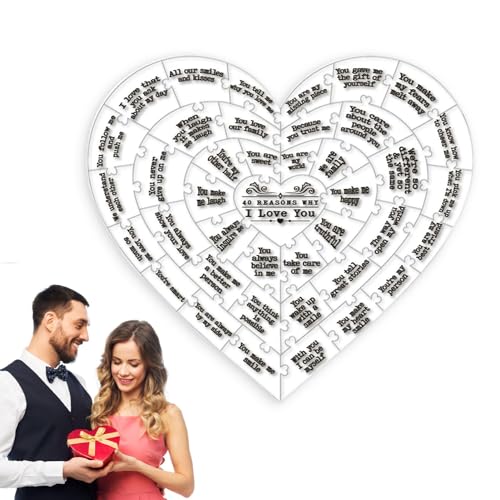Buerfu Liebesrätsel für Erwachsene,Herzförmige Rätsel | Acryl-Puzzleset „Der Tag, an dem ich Dich traf“ für Erwachsene | Romantisches Puzzle-Set zum Jubiläum, süßes Puzzle-Set als Souvenir, Sammlung von Buerfu