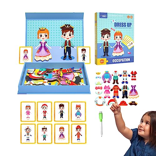 Buerfu Magnettafel-Puzzles,Magnetische Puzzles für Kinder - Magnetisches Puzzle-Brettspielzeug für Mädchen | Pädagogisches Puzzle-Spielzeug für Zuhause, Schule, Reisen von Buerfu