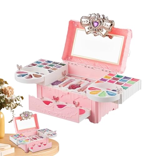 Buerfu Make-up-Set für Mädchen, echtes Make-up-Set für Kinder, waschbar, sicher, kreatives Kinder-Make-up-Set für Kinder, Weihnachts- und Geburtstagsparty-Gastgeschenk von Buerfu