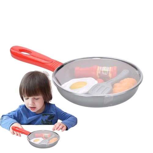 Buerfu Kitchen Pan, Pretend Cooking Pan - Rollenspiel Küchenzubehör Spielzeug | Kochgeschirr, Pfannen, Kochutensilien, Spielset, Geschenke für Kinder, Mädchen, ab 3 Jahren von Buerfu