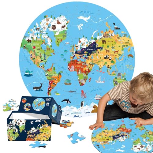 Buerfu Puzzle-Spielzeug, Kleinkind-Puzzles | 70 Teile rundes Puzzle-Spielzeug, Bodenpuzzle für Vorschule,Interaktives Eltern-Kind-Puzzlespielzeug zur Förderung der Beobachtungsgabe für Kinder im Alter von Buerfu