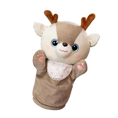 Buerfu Realistische Hirschpuppe,Tierhandpuppen, Plüsch-Hirschpuppen-Spielzeug, Geschichtenerzählpuppe für Kinder, pädagogisches Puppenspielzeug, Kinder-Plüschtier-Handpuppen von Buerfu