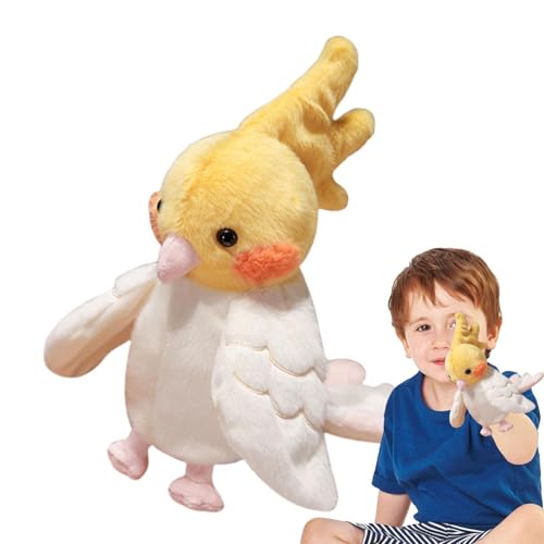 Buerfu Realistische Papageienhandpuppe, Tierhandpuppen, Realistischer Papageiengefüllter Tier, Handpuppen Vogel ausgestopftes Spielzeug für Kinder Rollenspiele Lehre für Mädchen von Buerfu