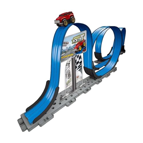 Buerfu Rennwagen-Strecken-Set, Rennstrecken-Spielzeug | Lernspielzeug - Flexible Magnetbahn, einfach zu montieren, reibungsbetriebenes Rennstreckenspielzeug mit 2 Autos für Kinder im Alter von 4 bis 6 von Buerfu