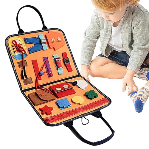 Buerfu Sensorisches Brettspielzeug, Ankleidebretter für Kinder,Life Skills Boards Anziehen lernen, Aktivitäten, Spielzeug - Pädagogische Sinnesspielzeuge für Flugzeugaktivitäten, Sinnes-Ruhebücher für von Buerfu