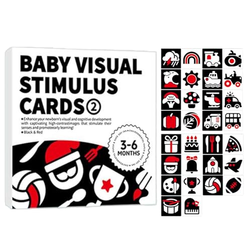 Buerfu Sensory Flashcard for Babies | Baby Black White Activity Cards Set - Visual Stimulation Flashcard Portable for Kid Girls Toddler Preschoolers Buerfu Sensory Flashcard for Babies | Baby Black White Activity Cards Set - Visual Stimulation Flashcard Portable for Kid Girls Toddler Preschoolers von Buerfu