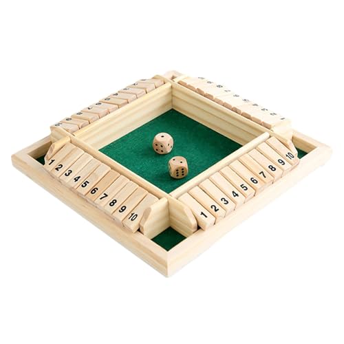 Buerfu Shut The Box-Spiel - Holzbrettspiel,Barspiele für Partys und Zusammenkünfte, Strategiespiel zur Lernerweiterung, 2–4 Spieler, verbessert Mathematik- und Entscheidungsfähigkeiten von Buerfu