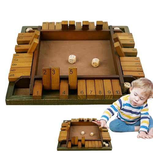 Buerfu Shut The Box Würfelspiel | Verschließe die Kiste aus | Barspiele für Partys und Zusammenkünfte, Strategiespiel zur Lernerweiterung, 2–4 Spieler, verbessert Mathematik- und von Buerfu