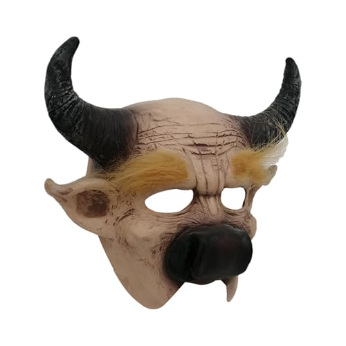 Buerfu Stier-Kostüm-Requisiten, Halloween-Cosplay-Gesichtsbedeckung,Bull verstellbares Cosplay-Kostüm | Lustige Feiertagskostüme, Mehrzweckmaske für Partys, Karneval von Buerfu