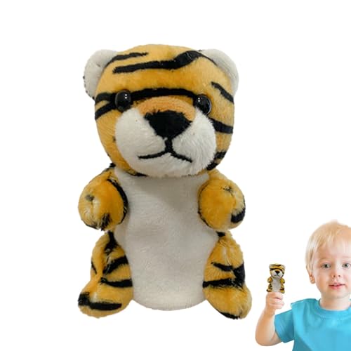 Buerfu Tierhandpuppen,Tierpuppen für Kinder | Tiger-Fingerpuppen - Niedliche Zoofreunde-Handpuppen, Plüsch-Tigerpuppen, Theater-Themen-Fingerpuppe für oder Mädchen von Buerfu