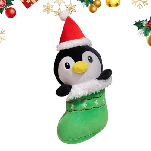 Buerfu Weihnachtsplüschtiere,Weihnachtsplüsch,Dekoratives Weihnachtsspielzeug | Süßes Weihnachtsmann-Pinguin-Plüschtier, weiches Weihnachts-Plüschtier-Puppenspielzeug, lustige Raumdekoration von Buerfu