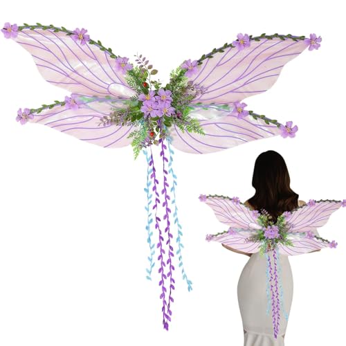 Feenflügel Kostüm,Schmetterlingsflügel Erwachsene Kinder,Schmetterlingsflügel Für Halloween Weihnachten Fasching Oder F-EEN Mottopartys Feenflügel Kostüm,Schmetterlingsflügel Erwachsene Kinder,Schmetterlingsflügel Für Halloween Weihnachten Fasching Oder F-EEN Mottopartys von Buerfu