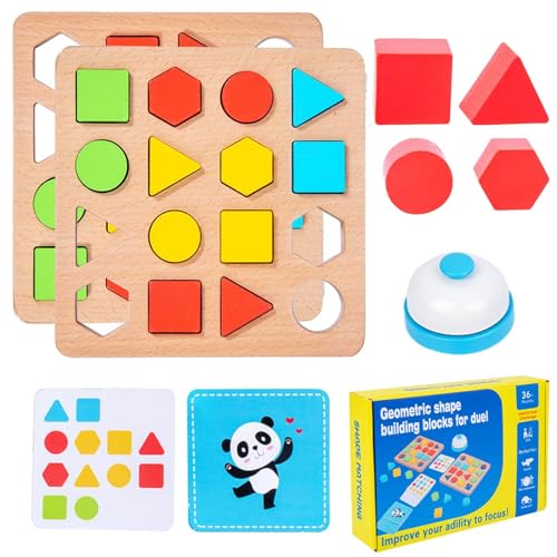 Holz Sortierspiel Mit Geometrische Formen Zum Stapeln, m-ontessori Steckpuzzle Puzzle Spielzeug,Kinder Lernen Formen Und Farben, Passendes Geschenk Für Kinder 3 4 5 6 Jahre von Buerfu