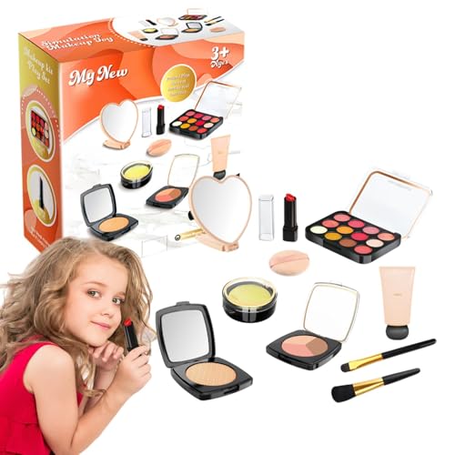 Mädchen Geschenke Pretend Makeup Spielzeug Schminke Set,für Mädchen Kinder Mädchenspiele Rollenspiel Spielzeug Geschenk Ab 3 Jahren von Buerfu