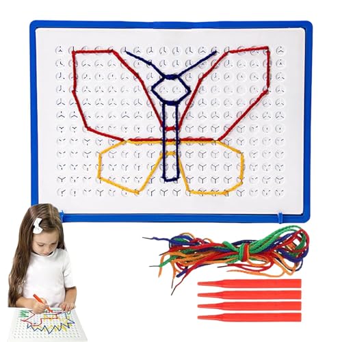 Threading Boards Sensory Toys, Colorful Thread Board Sensory Toy, Interactive Threading Educational Toys,Preschool Embroidery Toy for Kids von Buerfu