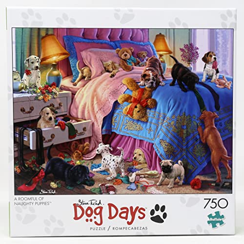 Buffalo Games 17350 A Roomful of Naughty Puppies Puzzle, 750 von Buffalo Games