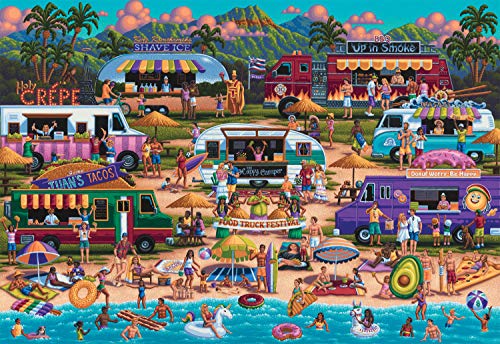 Buffalo Games 2114 Hawaiian Food Truck Festival Puzzle, Mehrfarbig, Large von Buffalo Games