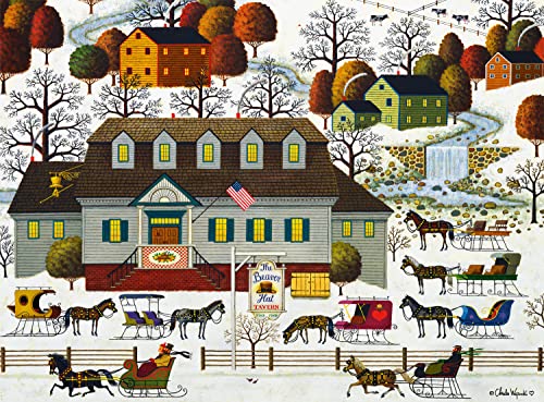 Buffalo Games - Charles Wysocki - Biberhut-Taverne - 1000-teiliges Puzzle für Erwachsene, herausforderndes Puzzle, perfekt für Spieleabende, fertige Puzzle-Größe ist 26,75 x 19,75 cm von Buffalo Games