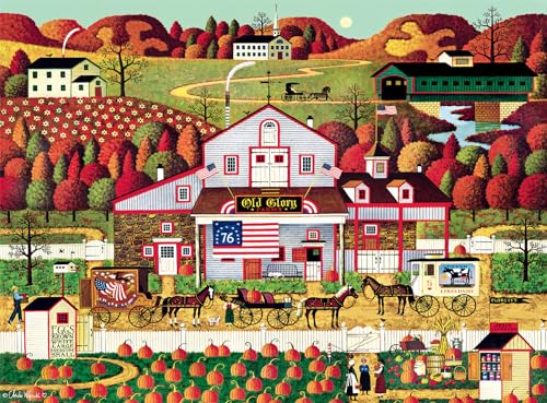 Buffalo Games - Charles Wysocki - Herbstfarmen - 1000-teiliges Puzzle für Erwachsene, herausforderndes Puzzle, perfekt für Spieleabende - Fertige Größe 26,75 x 19,75 cm von Buffalo Games