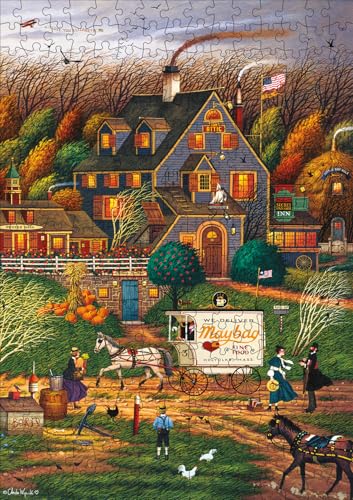 Buffalo Games - Charles Wysocki - Secret Passage Inn - 300-teiliges Puzzle für Erwachsene, herausforderndes Puzzle, perfekt für Spieleabende, fertige Puzzle-Größe ist 21,25 x 15,00 cm von Buffalo Games