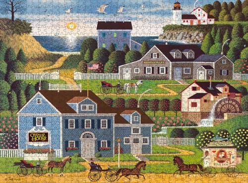 Buffalo Games - Charles Wysocki - Sunset Bay - 1000-teiliges Puzzle für Erwachsene, herausforderndes Puzzle, perfekt für Spieleabende, fertige Puzzle-Größe ist 26,75 x 19,75 cm von Buffalo Games