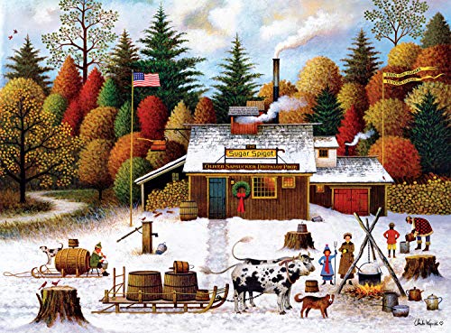 Buffalo Games - Charles Wysocki - Vermont Maple Tree Tappers - 1000-teiliges Puzzle für Erwachsene - Herausforderndes Puzzle perfekt für Spieleabende - Fertige Größe ist 26,75 x 19,75 cm von Buffalo Games