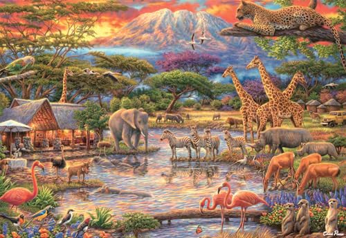 Buffalo Games - Chuck Pinson - Wildes Afrika - 2000 Teile Puzzle für Erwachsene herausforderndes Puzzle perfekt für Spieleabende - Fertige Puzzle-Größe ist 38,50 x 26,50 von Buffalo Games