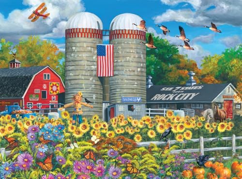 Buffalo Games - Country Life - Christine Hannon - Rock City Farm - 1000 Teile Puzzle für Erwachsene Herausforderndes Puzzle perfekt für Spieleabende - Fertige Puzzle-Größe ist 26,75 x 19,75 cm von Buffalo Games