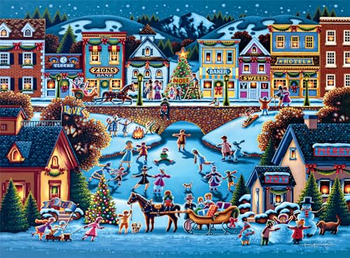 Buffalo Games - Dowdle - Heimatstadt Weihnachten - 1000 Teile Puzzle für Erwachsene herausforderndes Puzzle perfekt für Spieleabende - Fertige Größe 26,75 x 19,75 von Buffalo Games