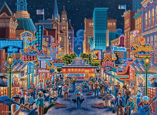 Buffalo Games - Eric Dowdle - Nashville - 1000-teiliges Puzzle für Erwachsene, herausforderndes Puzzle, perfekt für Spieleabende, fertige Puzzle-Größe ist 26,75 x 19,75 cm von Buffalo Games