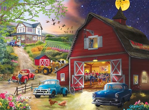 Buffalo Games - Farm Life Night and Day - 1000 Teile Puzzle für Erwachsene Herausforderndes Puzzle Perfekt für Spieleabende - Fertige Größe 26,75 x 19,75 von Buffalo Games