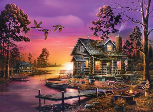 Buffalo Games - Geno Peoples - Lakeside Living - 1000-teiliges Puzzle für Erwachsene herausforderndes Puzzle perfekt für Spieleabende - Fertige Puzzle-Größe ist 26,75 x 19,75 cm von Buffalo Games