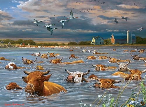 Buffalo Games Hautman Brothers - Cattle Crossing - 1000-teiliges Puzzle für Erwachsene, herausforderndes Puzzle, perfekt für Spieleabende von Buffalo Games