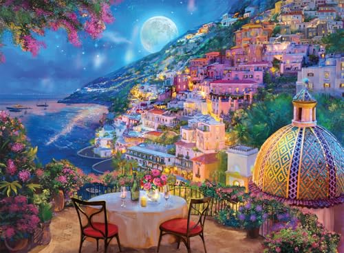 Buffalo Games - Nacht und Tag - Rendezvous Positano - 1000-teiliges Puzzle für Erwachsene herausforderndes Puzzle perfekt für Spieleabende - Fertige Puzzle-Größe ist 26,75 x 19,75 cm von Buffalo Games