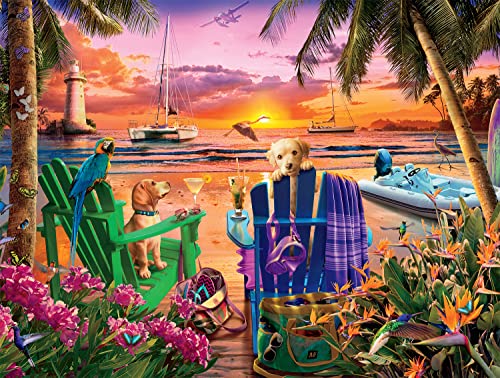 Buffalo Games - Andrew Farley - Pooches in Paradise - 750-teiliges Puzzle für Erwachsene, herausforderndes Puzzle, perfekt für Spieleabende von Buffalo Games