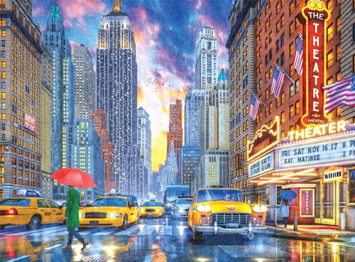 Buffalo Games - Rainy Manhattan – 1000-teiliges Puzzle für Erwachsene, herausforderndes Puzzle, perfekt für Spieleabende – Fertige Größe 26,75 x 19,75 cm von Buffalo Games