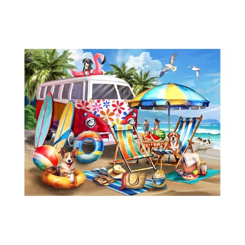 Buffalo Games Tom Wood – Hundetage des Sommers – 750-teiliges Puzzle für Erwachsene – herausforderndes Puzzle perfekt für Spieleabende – Fertige Größe ist 24,00 x 18,00 cm von Buffalo Games