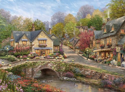 CEACO – Silver Select – Thomas Kinkade – Sommer im Kopfsteinpflasterdorf – 1000 Teile Puzzle für Erwachsene, herausforderndes Puzzle, perfekt für Spieleabende von Buffalo Games