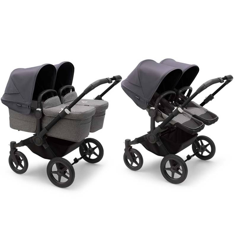 Bugaboo Donkey5 Twin Stroller - Black/Grey Melange von Bugaboo