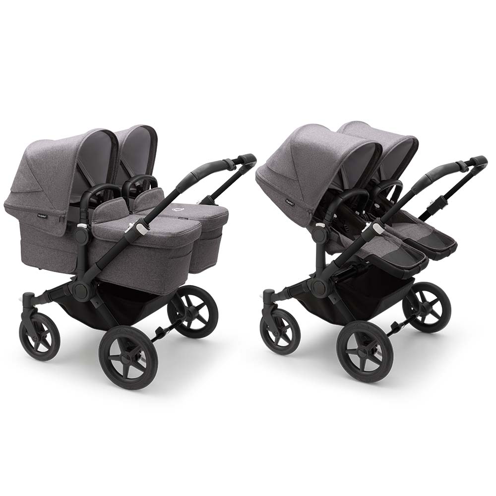 Bugaboo Donkey5 Twin Stroller - Black/Grey Melange von Bugaboo