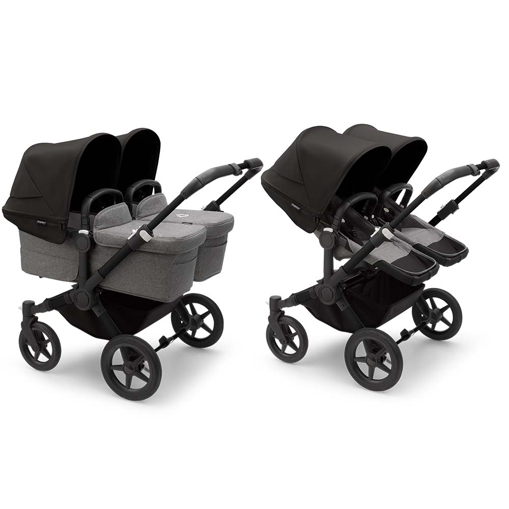 Bugaboo Donkey5 Twin Stroller - Black/Grey Melange von Bugaboo