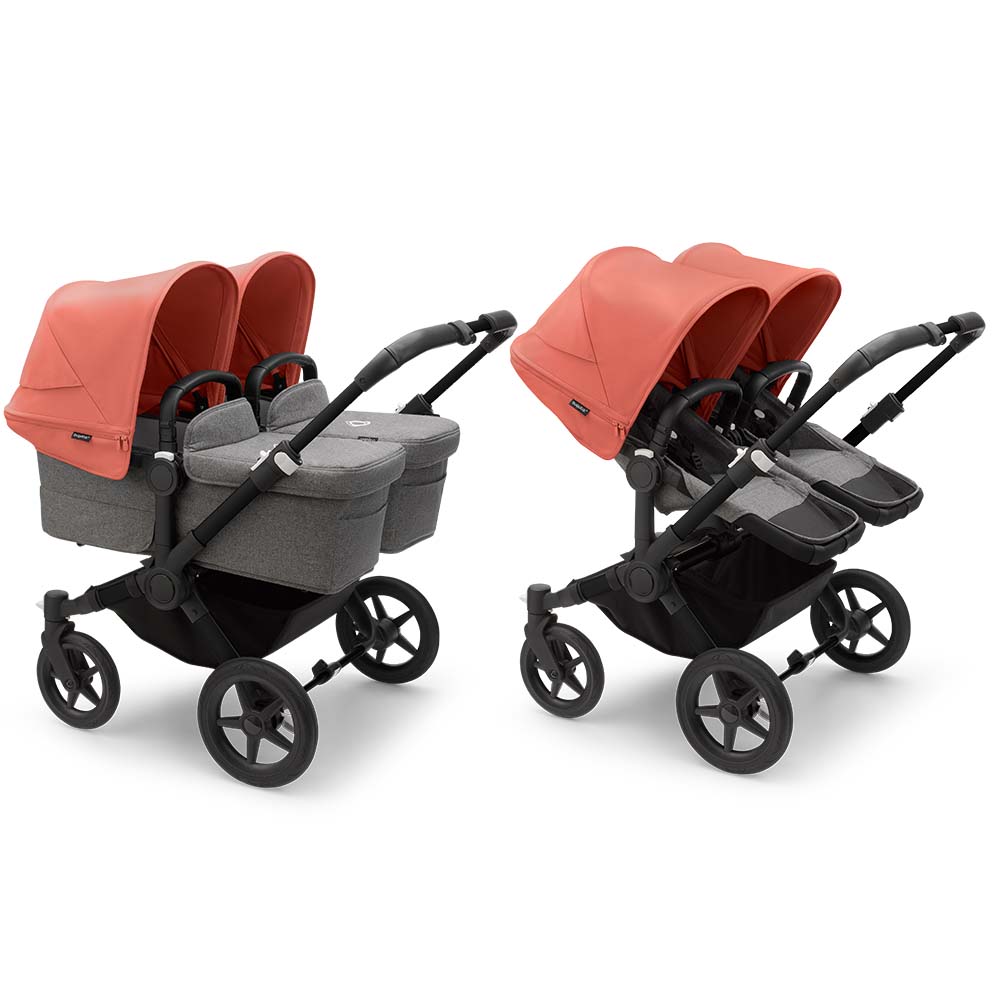 Bugaboo Donkey5 Twin Stroller - Black/Grey Melange von Bugaboo