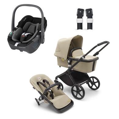 bugaboo 3in1 Kinderwagen Set Fox Cub Desert Beige inklusive MAXI COSI Babyschale Pebble 360 Essential Black von Bugaboo