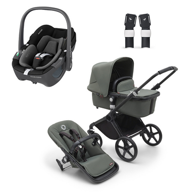 bugaboo 3in1 Kinderwagen Set Fox Cub Forest Green inklusive MAXI COSI Babyschale Pebble 360 Essential Black von Bugaboo